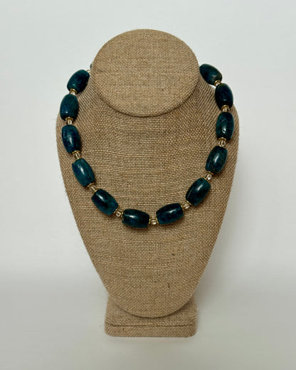 BLUE BARREL NECKLACE