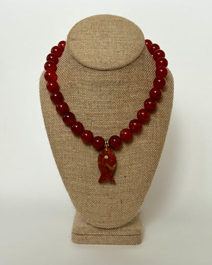 RED BUOY FISH NECKLACE