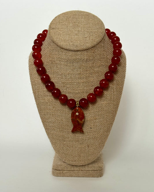 RED BUOY FISH NECKLACE