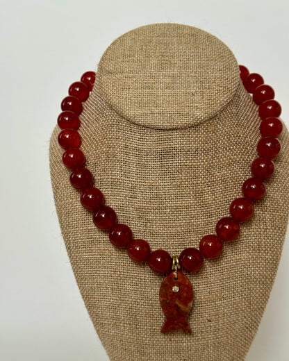 RED BUOY FISH NECKLACE